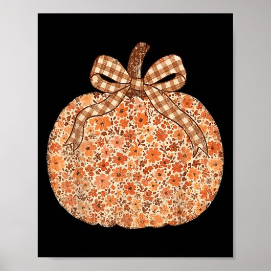 Chinoiserie Fall Pumpkin Floral Halloween Funny Th Poster (Vorne)