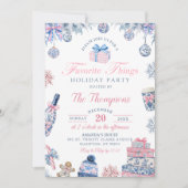 Chinoiserie Favorite Things Holiday Party Einladung (Vorderseite)