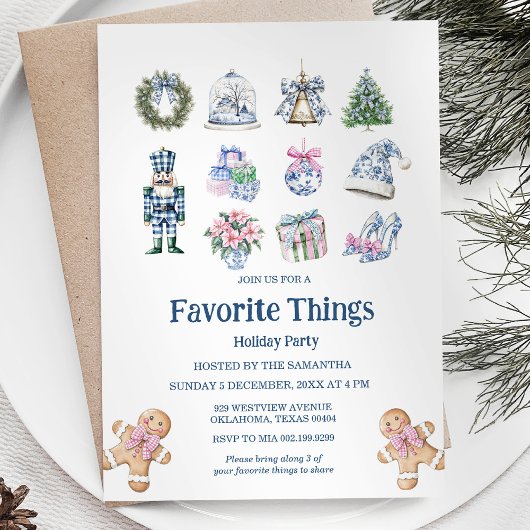 Chinoiserie Favorite Things Holidays Party Einladung