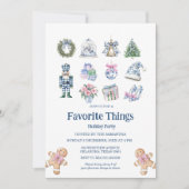 Chinoiserie Favorite Things Holidays Party Einladung (Vorderseite)
