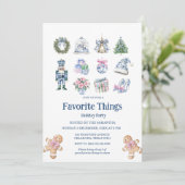 Chinoiserie Favorite Things Holidays Party Einladung (Stehend Vorderseite)