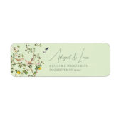 Chinoiserie Floral Bird Wedding Invitation Address (Vorne)
