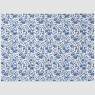 Chinoiserie Floral Blue und White Decoupage Seidenpapier