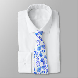 Chinoiserie Floral Blue und White Krawatte