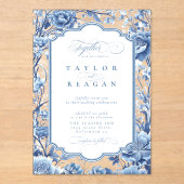 Chinoiserie Floral Border ID1094 Acryleinladungen (Vorderseite)