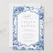 Chinoiserie Floral Border ID1094 Einladung (Vorderseite)