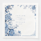 Chinoiserie Floral Border Wedding ID1094 Serviette (Vorderseite)