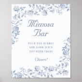 Chinoiserie Floral Brautparty Mimosa Bar Poster (Vorne)