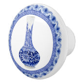 Chinoiserie Floral Dragonfly Blue White Ginger Jar Keramikknauf (Rechts)