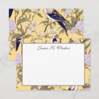 Chinoiserie Floral Gelbes Egret Personalisiert