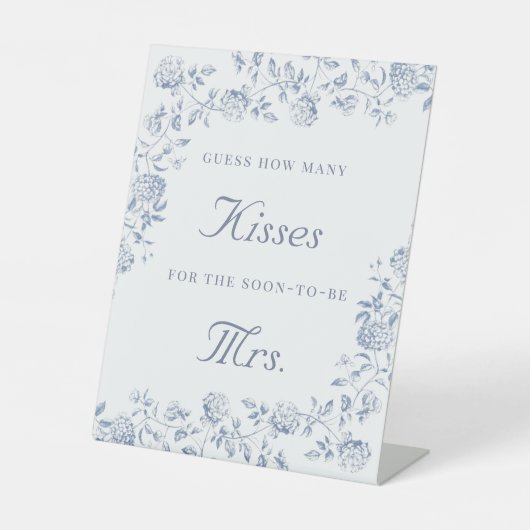 Chinoiserie Floral Guess wie viele Küsse Sockelschild (Vorderseite)