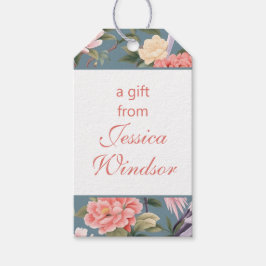 Chinoiserie Floral Jade Egret Geschenkanhänger