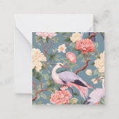 Chinoiserie Floral Jade Egret Geschenkvorführung Mitteilungskarte (Rückseite)