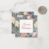 Chinoiserie Floral Jade Egret Geschenkvorführung Mitteilungskarte (Vorderseite/Rückseite Beispiel)