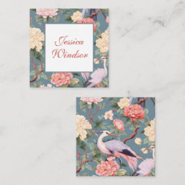 Chinoiserie Floral Jade Egret Geschenkvorführung Mitteilungskarte