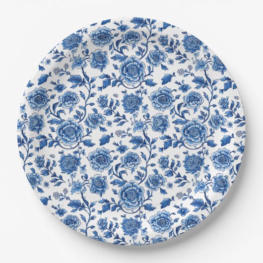 Chinoiserie Floral Pappteller (Vorderseite)