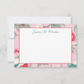 Chinoiserie Floral Pink Egret Personalisiert Dankeskarte (Vorderseite)