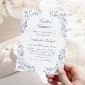 Chinoiserie Floral Something Blue Brautparty Einladung