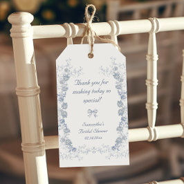 Chinoiserie Floral Something Blue Brautparty Geschenkanhänger