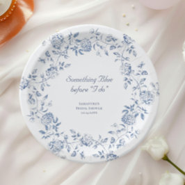 Chinoiserie Floral Something Blue Brautparty Pappteller