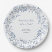 Chinoiserie Floral Something Blue Brautparty Pappteller (Vorderseite)