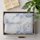 Chinoiserie Floral Vase Peony Blue White Decoupage Seidenpapier (Geschenk)