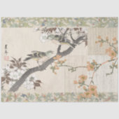 Chinoiserie Floral Vintage Vögel Skript-Entführung Seidenpapier (Vorderseite)