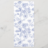 Chinoiserie Floral Wedding Menükarte (Rückseite)