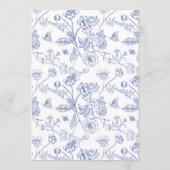 Chinoiserie Floral Wedding Tischnummer Card (Rückseite)