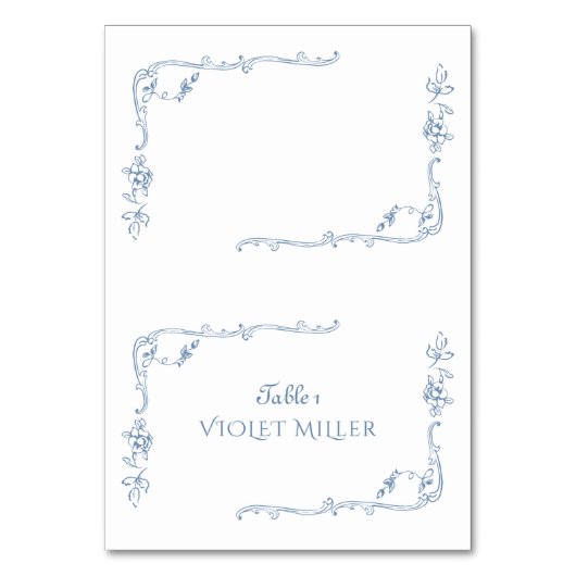 Chinoiserie Florenz Platzkarte Tischnummer (Vorderseite)