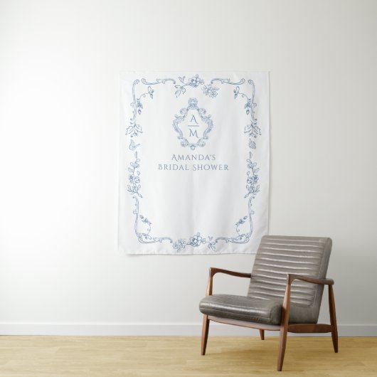 Chinoiserie Florenz Wappen Brautparty Wandteppich (Beispiel)