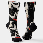 Chinoiserie Flying Crane Zen Minimalist Kimono Art Socken (Gewinkelt)