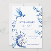 Chinoiserie Foto Wedding Save the Date Einladung (Vorderseite)