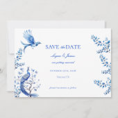 Chinoiserie Foto Wedding Save the Date Einladung (Vorderseite)