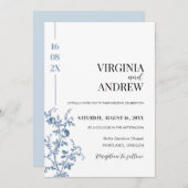 Chinoiserie Französisch Vintag Blue Viktorianische Einladung (Vorne/Hinten)