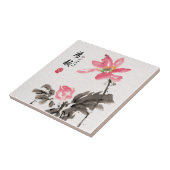 Chinoiserie Freehand Wasserfarben Lotus Fliese (Seite)