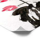 Chinoiserie Freehand Watercolor Lotus Blume Poster (Ecke)