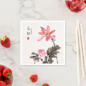 Chinoiserie Freehand Watercolor Lotus Napoli Serviette (Beispiel)