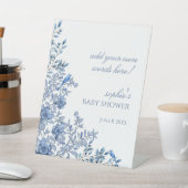 Chinoiserie French Blue Baby Dusche Custom-Zeichen Sockelschild (In SItu)