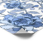 Chinoiserie French Blue Begrüßungsunterschrift Poster (Ecke)