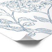 Chinoiserie French Blue Brautparty Willkommen Poster (Ecke)