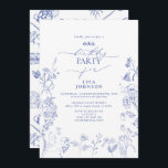 Chinoiserie French Blue Floral 60. Geburtstag Einladung<br><div class="desc">Feiern Sie Ihren Meilenstein 60. Geburtstag im Stil mit unserer prächtigen Chinoiserie Französisch Blue Floral 60. Geburtstag Einladung! Ideal für eine Ansammlung zum Geburtstag im Frühjahr, wird diese Luxus-Einladung die Gäste für den großen Tag begeistern. Die Vorderseite des Einladens ist mit Viktorianischen, handgezückten Blumen von Blume, lebhaften Bienen und zarten...</div>