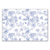 Chinoiserie French Blue Victoria Food Place Card Tischnummer (Rückseite)