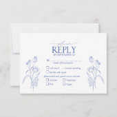 Chinoiserie French Blue Viktorianisch Floral RSVP (Rückseite)