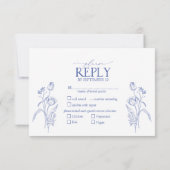 Chinoiserie French Blue Viktorianisch Floral RSVP  Karte (Rückseite)