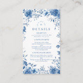 Chinoiserie French Blue Viktorianisch Floral Weddi Begleitkarte (Vorderseite)