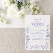 Chinoiserie French Blue Viktorianisch Floral Weddi