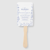 Chinoiserie French Blue Viktorianisch Wedding Prog Fächer (Vorderseite)