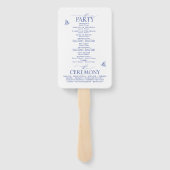 Chinoiserie French Blue Viktorianisch Wedding Prog Fächer (Rückseite)