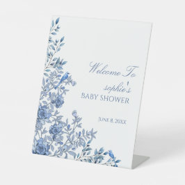Chinoiserie French Blue Welcome Baby Sockelschild